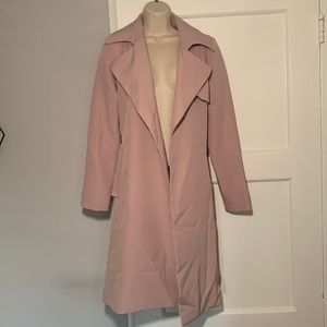 Re:named Pink long coat Trench coat blazer with belt outerwear